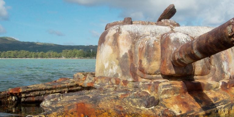 Sherman tank remains in Saipan