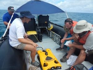 Saipan project deploys a Remotely-Operated Vehicle (ROV).